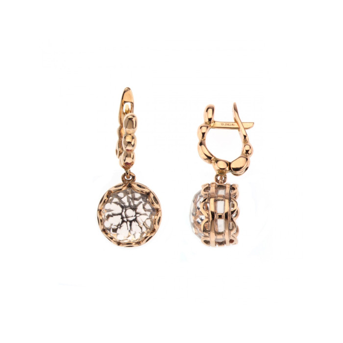 Orecchini Bon Ton Rotondi Cristallo di Rocca,...