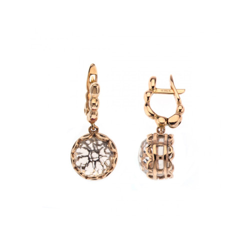 Orecchini Bon Ton Rotondi Cristallo di Rocca, Laurent Gandini