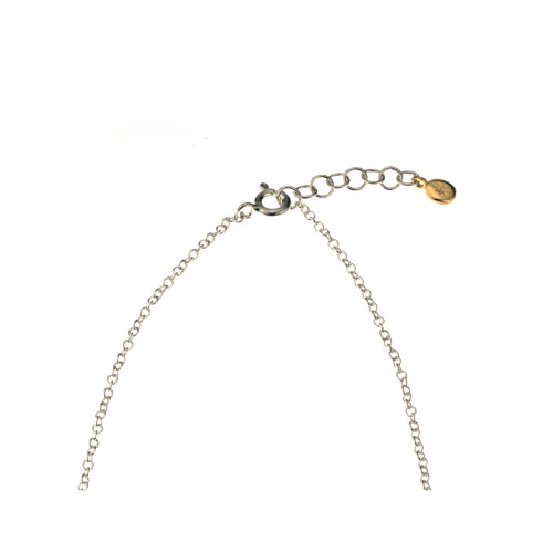 Girocollo mini croce fiorita argento e oro, Laurent Gandini