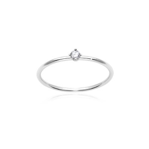 Anello White Solitaire White M, Burato