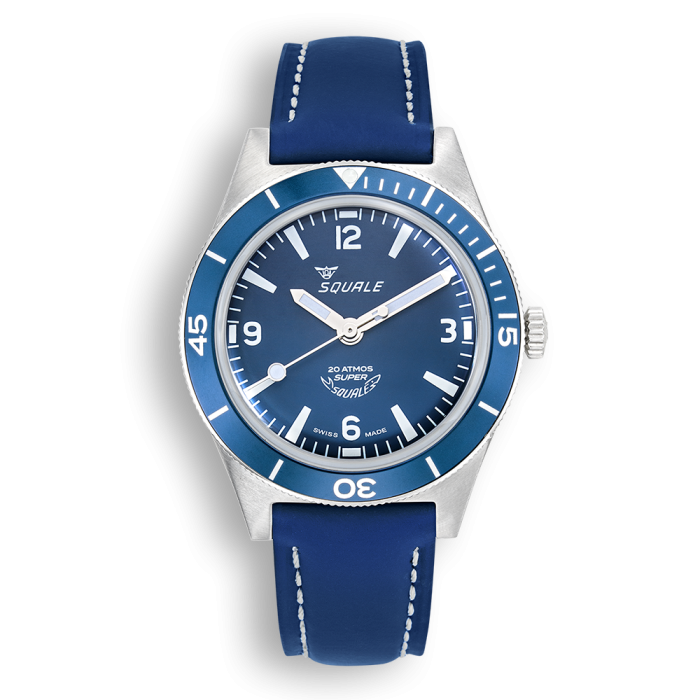 Super-Squale Arabic Numerals Blue Leather, Squale