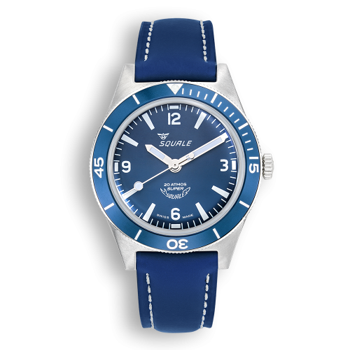 Super-Squale Arabic Numerals Blue Leather, Squale